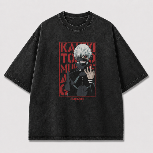 Oversized Masked Antihero Poster Graphic Tee – Bold Red Streetwear Shirt