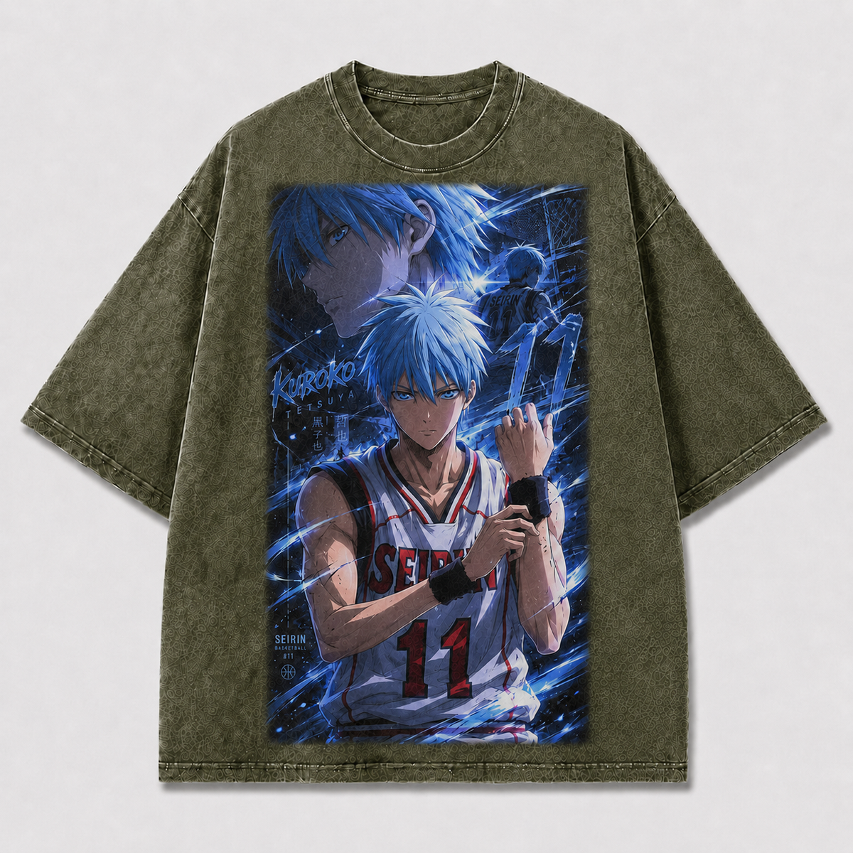Oversized Basketball Portrait Graphic Tee – Electric Print Top