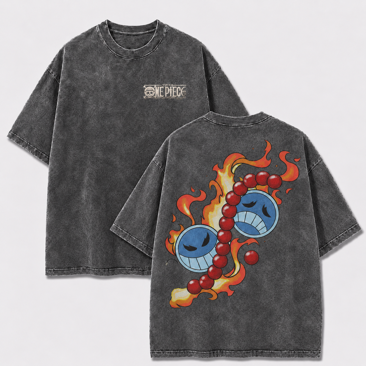 Oversized Streetwear Graphic Tee – Flaming Bead Bracelet Icon Print