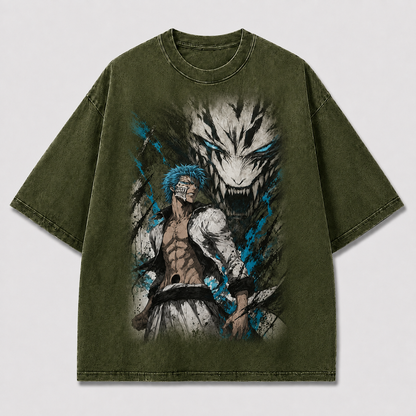 Oversized Streetwear Graphic Tee – Fanged Beast Shadow Print