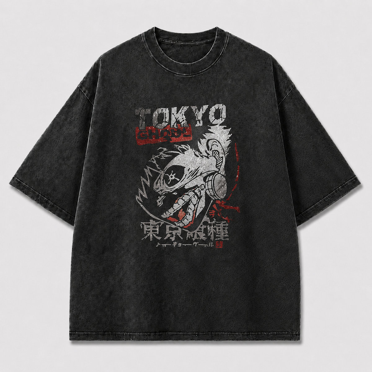 Oversized Monster Skull Graffiti Graphic Tee – Vintage Distressed Streetwear Shirt