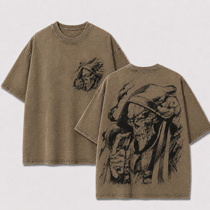 Armored Skeleton Overlord Vintage Washed Graphic Tee