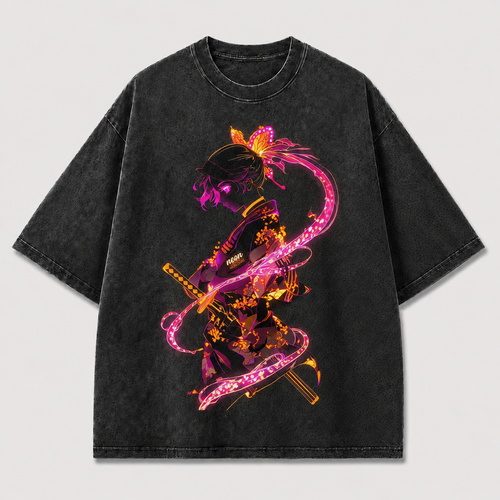 Neon Blade Fighter Graphic Tee