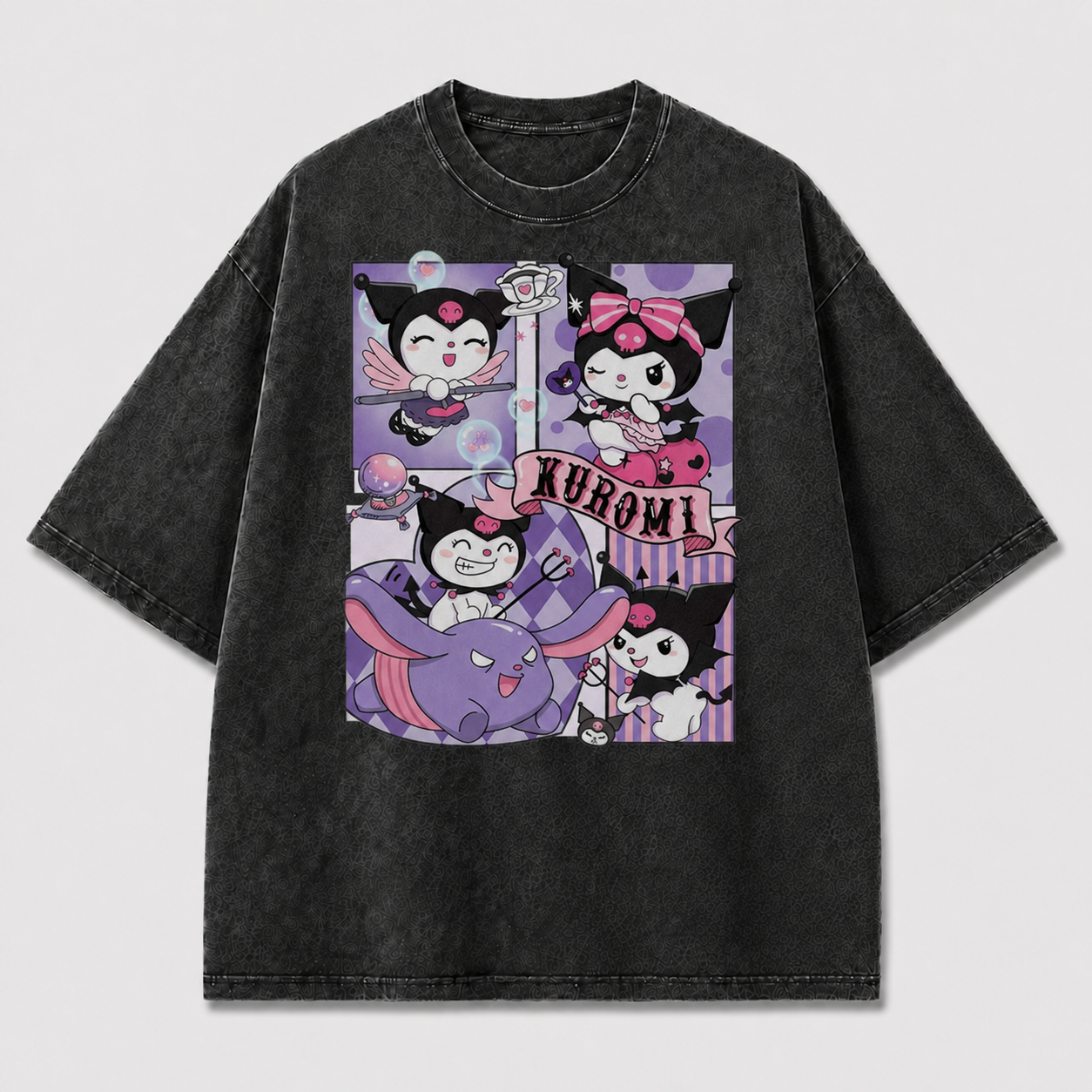Cute Purple Character Collage Tee