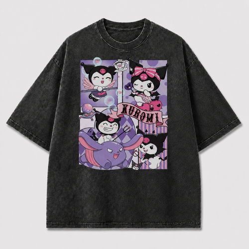 Cute Purple Character Collage Tee