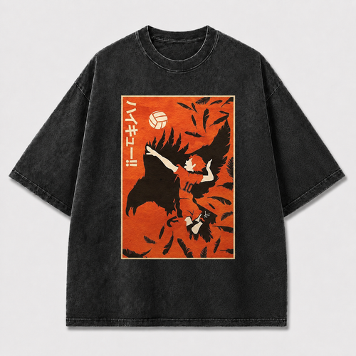 Winged Volleyball Silhouette Graphic Tee