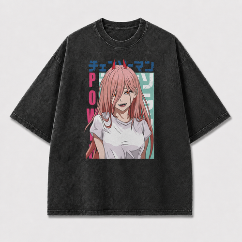 And Smiling Horned Woman Portrait with Layered Oversized Graphic Tee