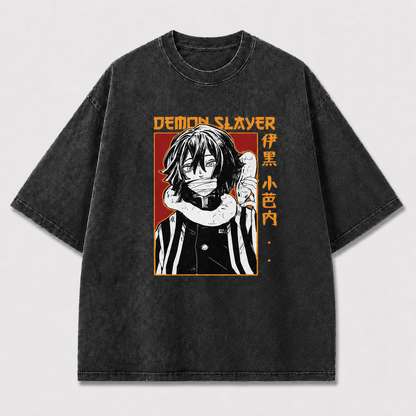 Portrait of a Mysterious Snake-wearing Swordsman Oversized Graphic Tee