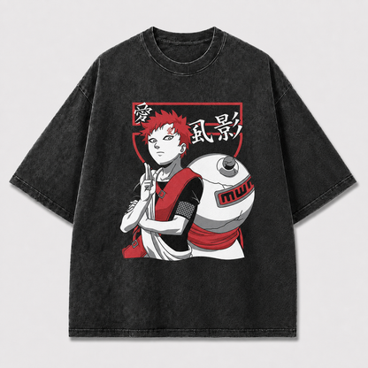 And Sand-bearing Warrior Portrait with a Large Oversized Graphic Tee