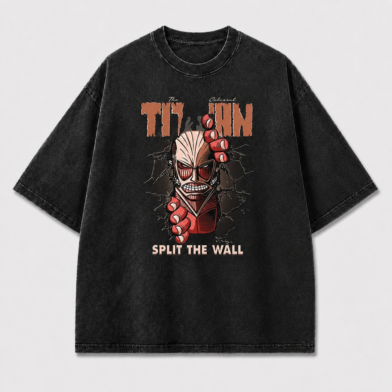 And Colossal Face Breaking through a Wall Oversized Graphic Tee