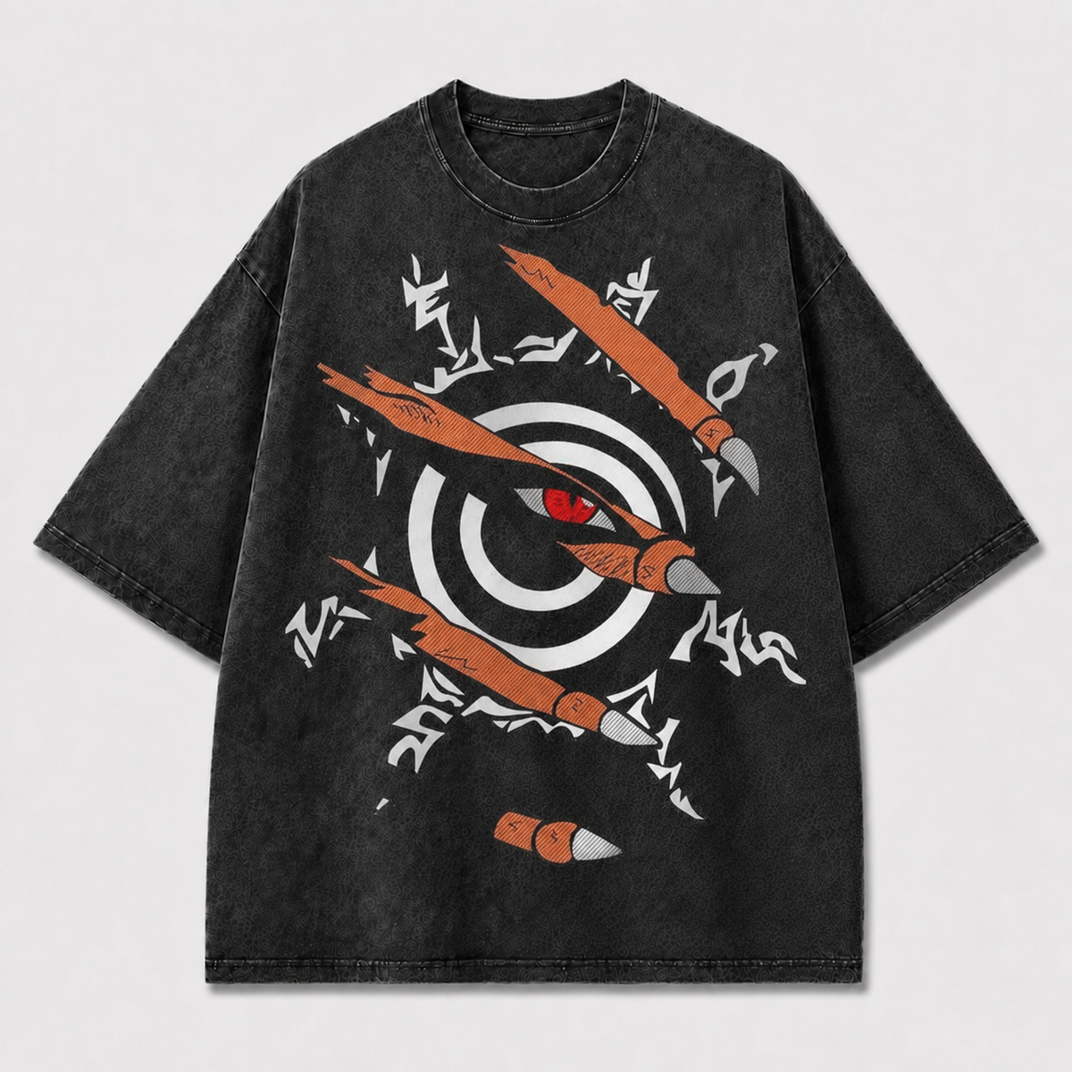 Minimal and Spiral Eye Graphic Slashed By Oversized Graphic Tee