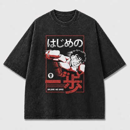 And Action Portrait of a Determined Young Oversized Graphic Tee