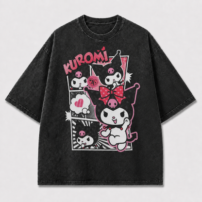 Pink Punk Cat Graphic Tee