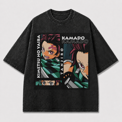 Bold and Action Collage Featuring a Determined Oversized Graphic Tee