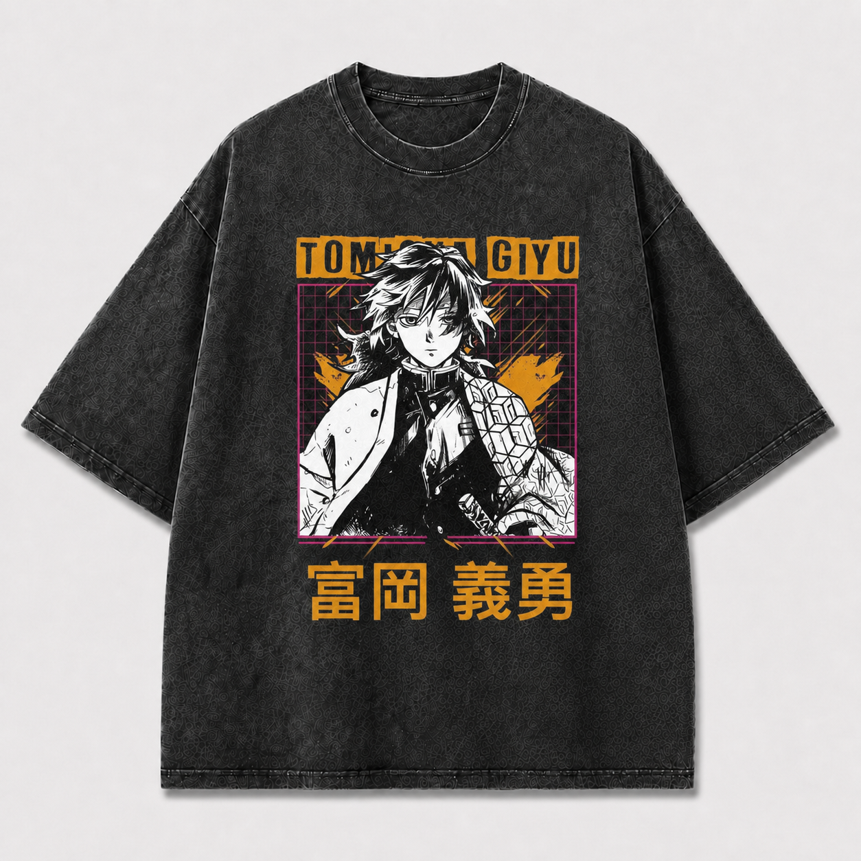 And Portrait of a Calm Swordsman In Oversized Graphic Tee