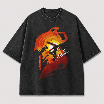 Fiery Swordsman Silhouette Tee