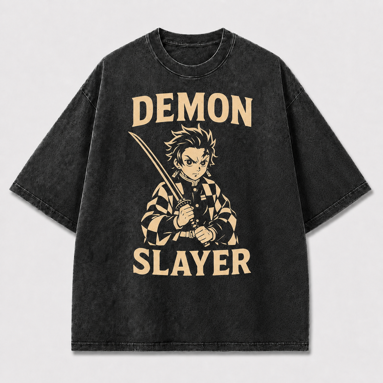 Vintage Beige and Graphic Featuring a Determined Oversized Graphic Tee