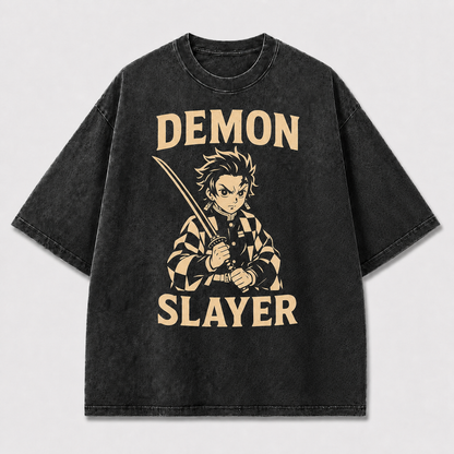 Vintage Beige and Graphic Featuring a Determined Oversized Graphic Tee