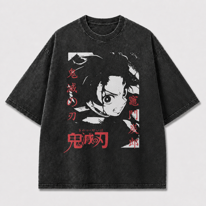 Crimson Anime Hero Graphic Tee