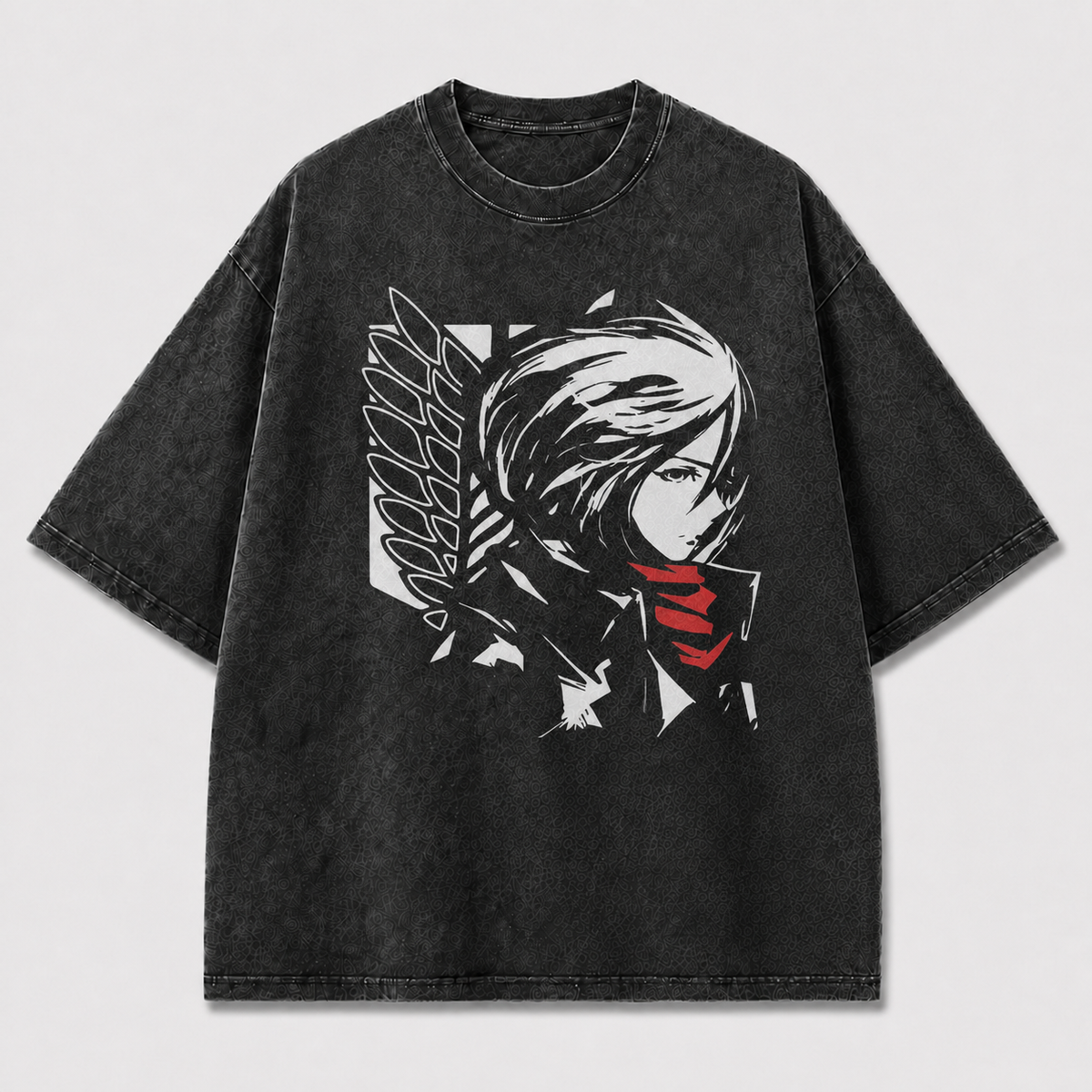Monochrome Winged Portrait Graphic Tee