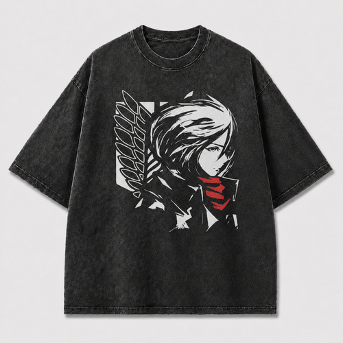 Monochrome Winged Portrait Graphic Tee