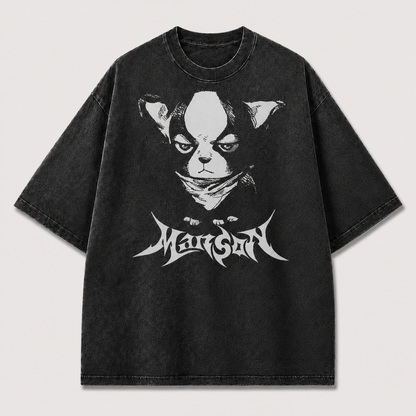 Monochrome Cat Graphic Tee