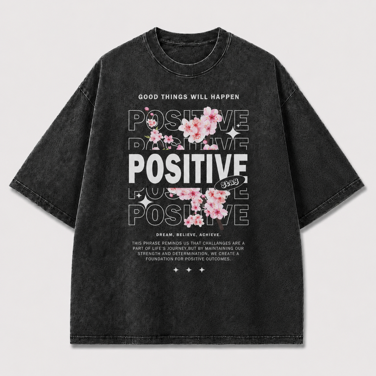 Positive Floral Typography Tee