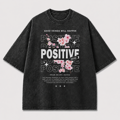 Positive Floral Typography Tee