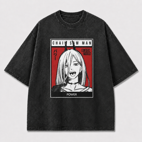 And Horned Woman Portrait In a Bold Oversized Graphic Tee