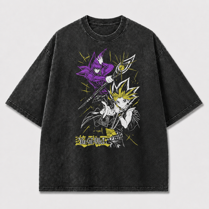 And Action Graphic Featuring a Young Card Oversized Graphic Tee