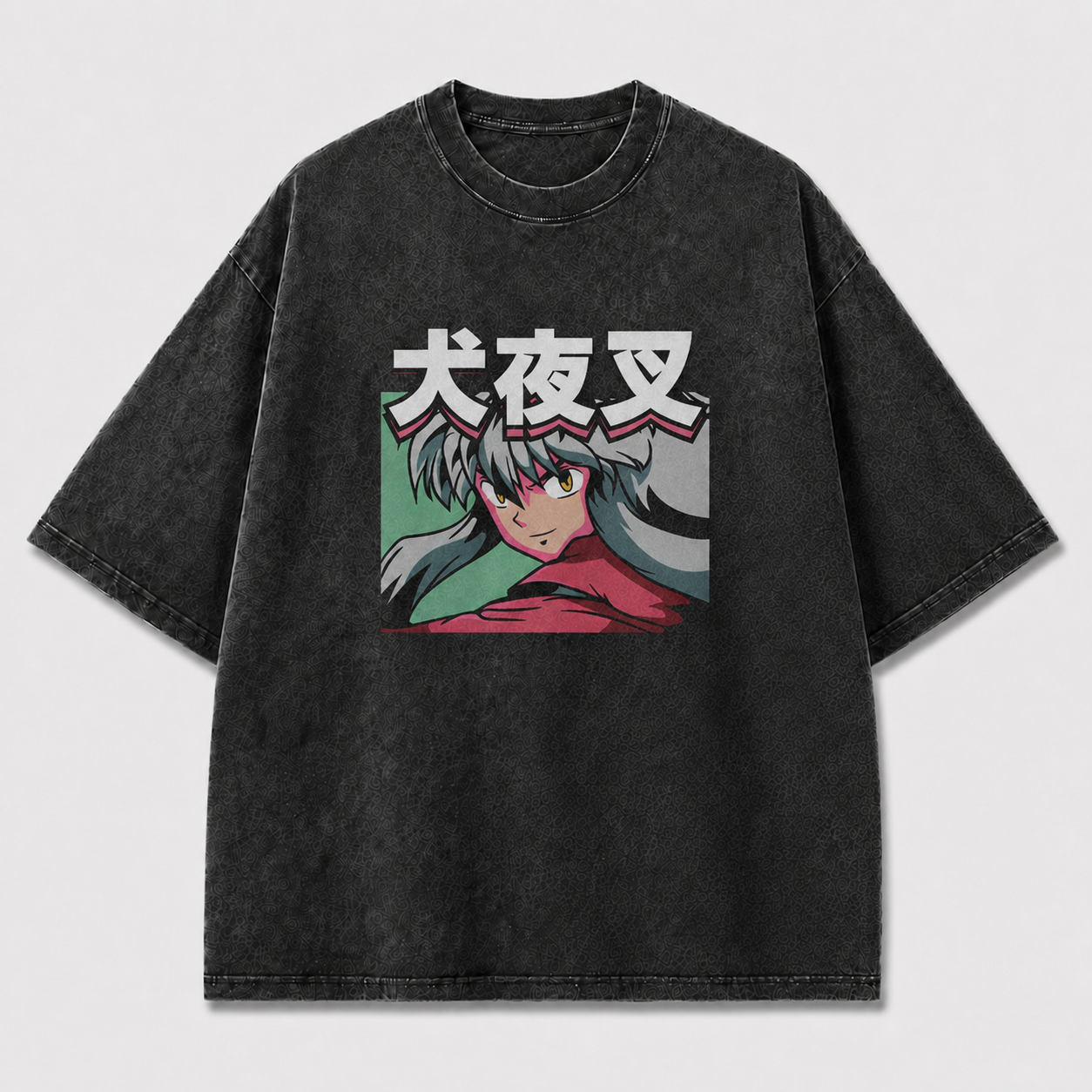 And Silver-haired Warrior Portrait with Oversized Graphic Tee