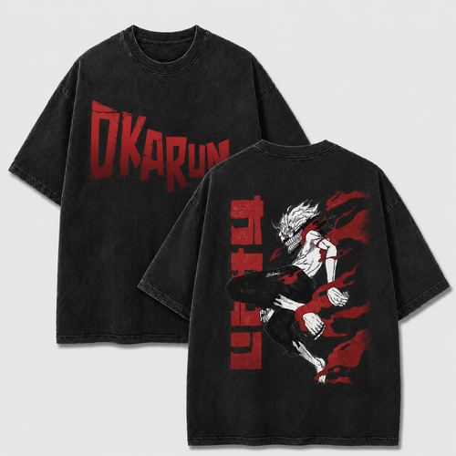 Oversized Streetwear Graphic Tee – Sprinting Flame Fighter Print