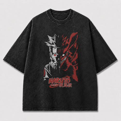 Oversized Streetwear Graphic Tee – Split Face Beast Silhouette Print
