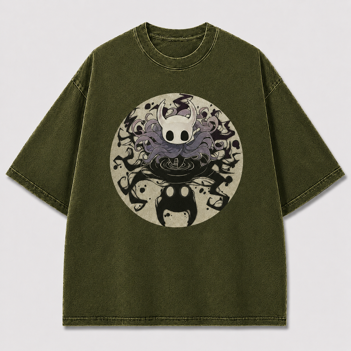 Mask Creature Reflection Circle Graphic Print Oversized Tee