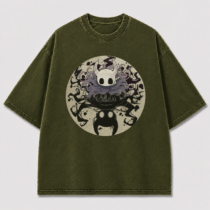 Mask Creature Reflection Circle Graphic Print Oversized Tee