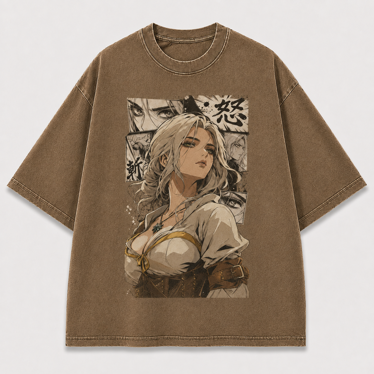 Oversized Graphic Print T-Shirt – Medieval Waifu Streetwear Tee