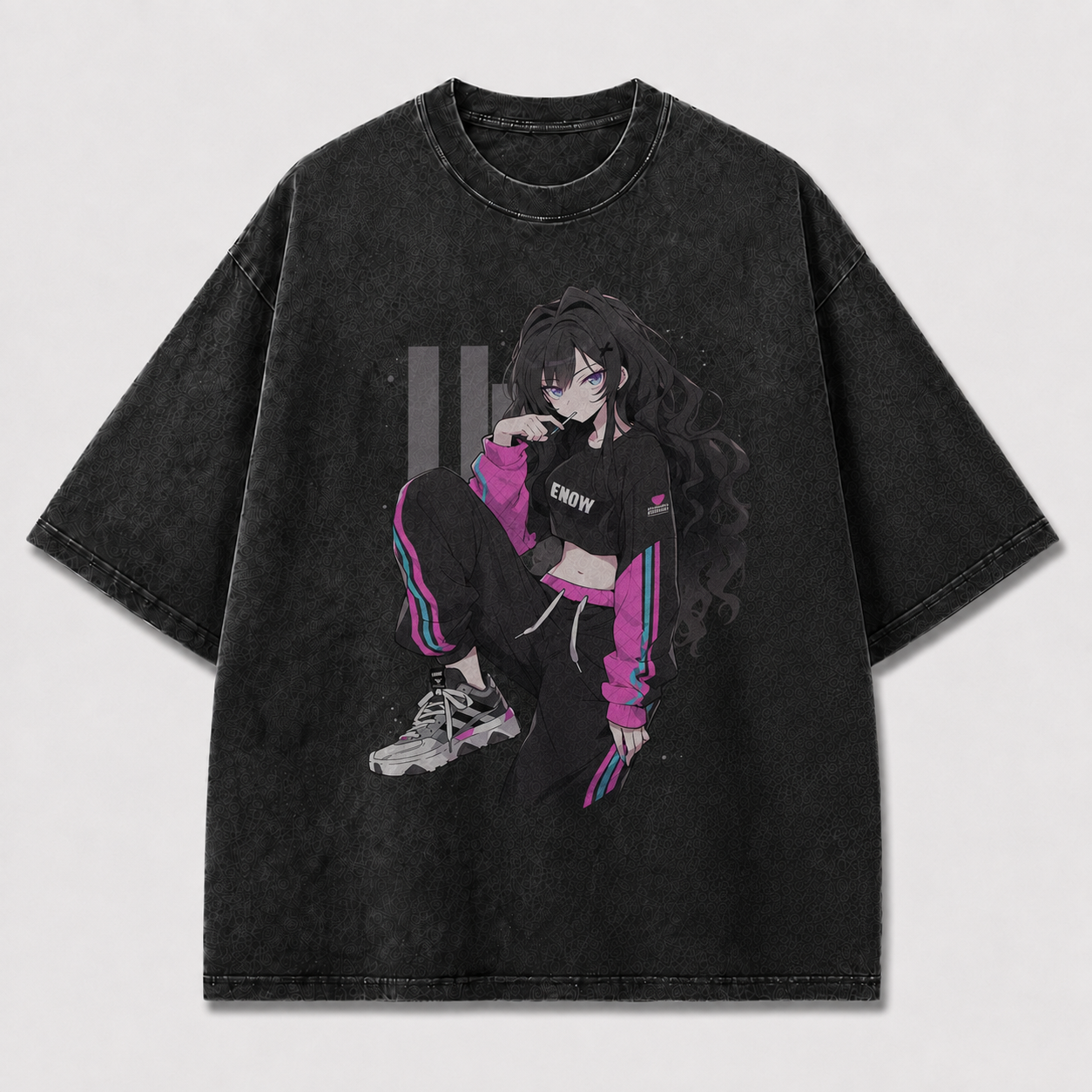 Oversized Graphic Print T-Shirt – Trackset Waifu Streetwear Tee