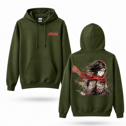 Red Scarf Elite Warrior Action Graphic Hoodie