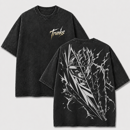 Trunks Sword Strike Vintage Washed Anime T-Shirt