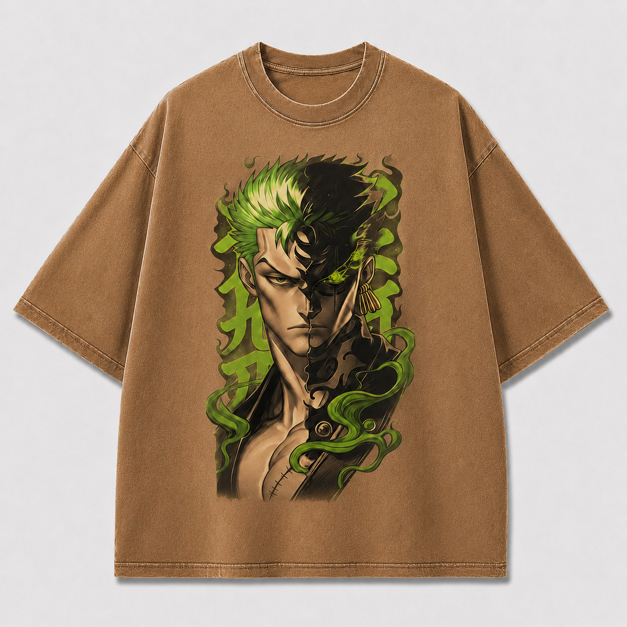 Oversized Graphic Print T-Shirt – Swordsman Portrait Streetwear Tee