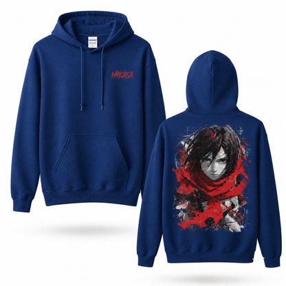Crimson Scarf Warrior Grunge Graphic Hoodie
