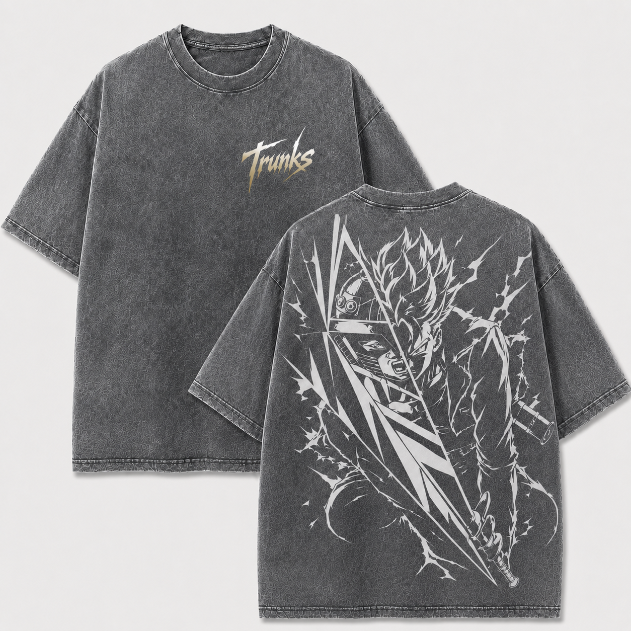 Trunks Sword Strike Vintage Washed Anime T-Shirt