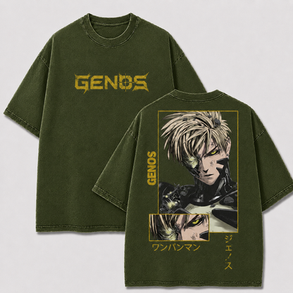 Oversized Streetwear Graphic Tee – Gold Tone Framed Portrait Print