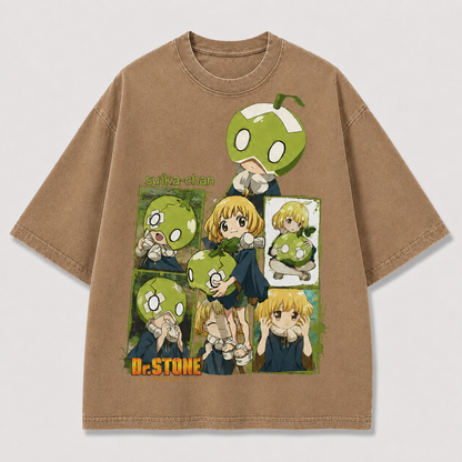 Oversized Chibi Panel Graphic Tee – Playful Print Top