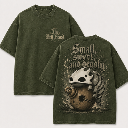 Bell Beast Skull Creature Graphic Print Oversized Tee