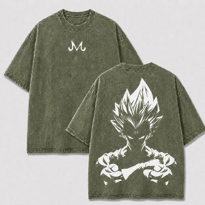 Vegeta Dragon Ball Vintage Washed Cotton Anime Shirt, DBZ Manga Tee Mineral Wash T-Shirt, Vintage Inspired, Anime Gift Tee, Y2K Shirt