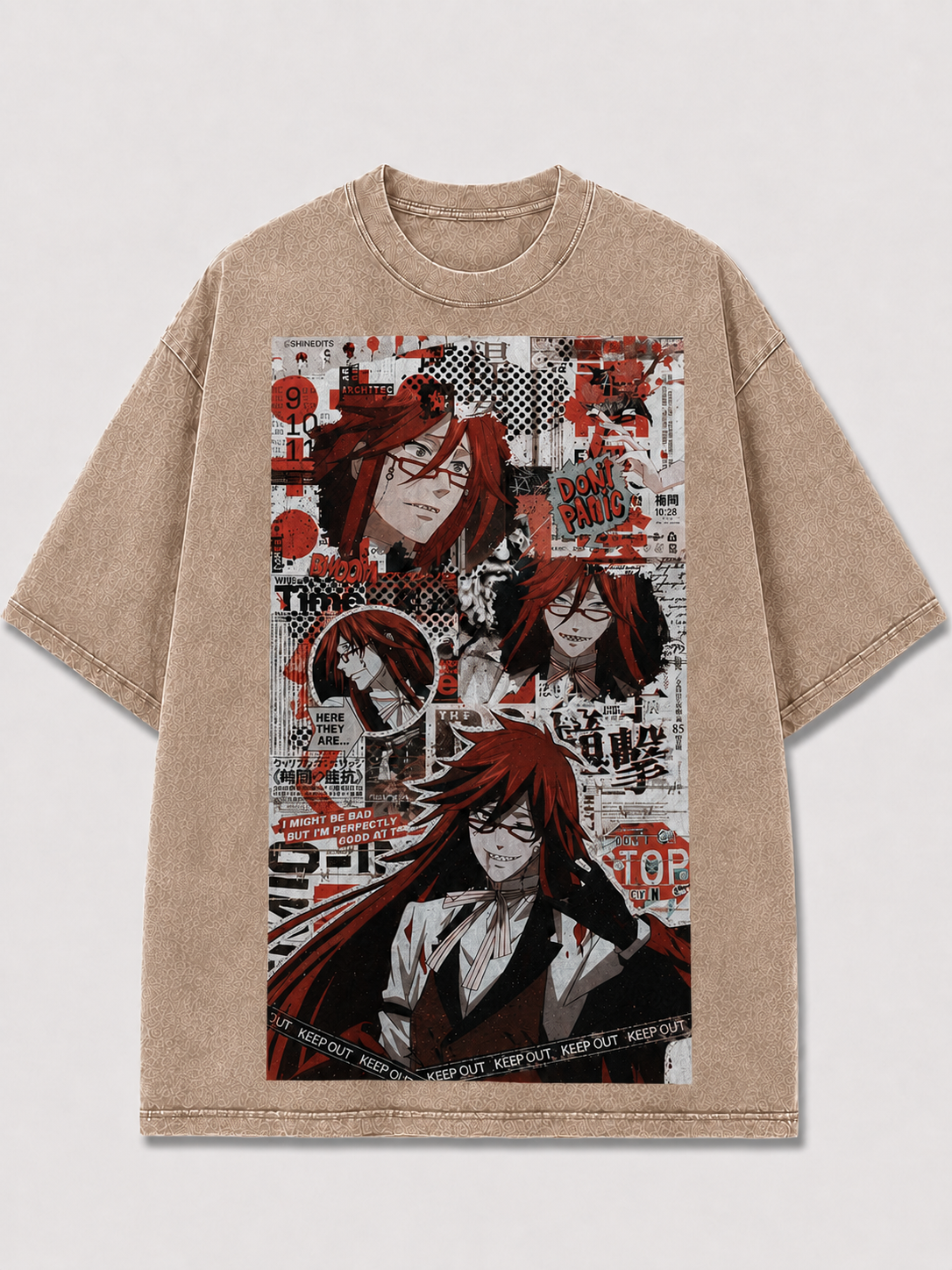 Oversized Newspaper Collage Graphic Tee – Comic Poster Print Top