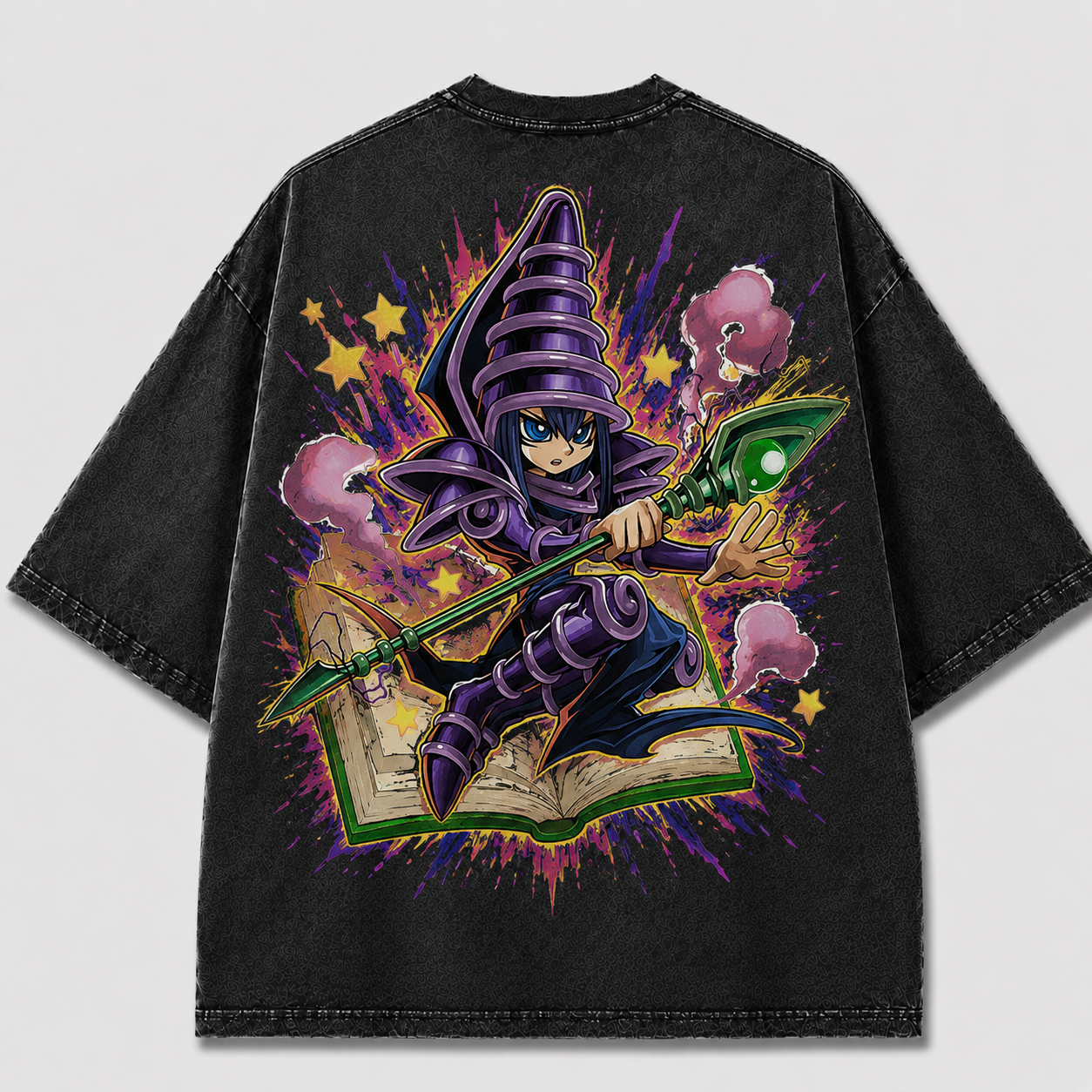 Oversized Young Spellcaster Graphic Tee – Back Print Top