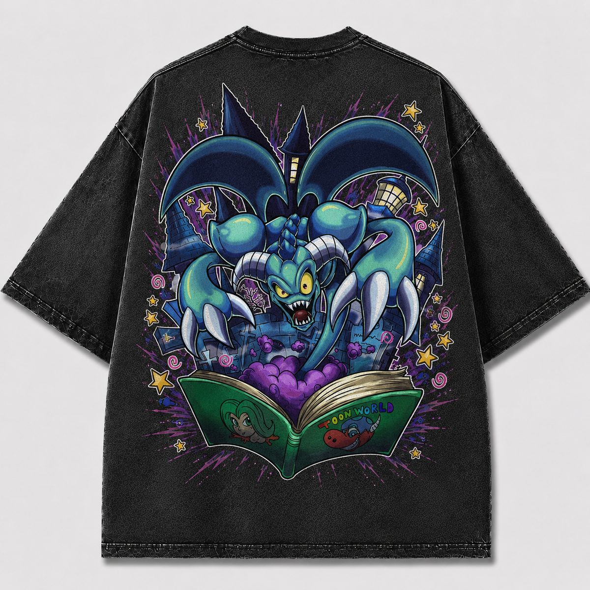 Oversized Storybook Creature Graphic Tee – Back Print Top