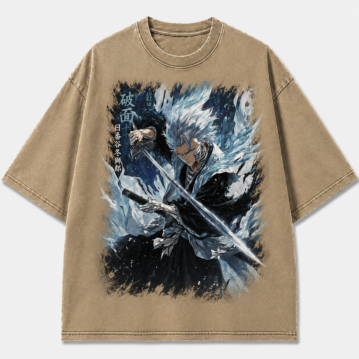 Oversized Frost Blade Warrior Graphic Tee – Streetwear Sword Print Shirt